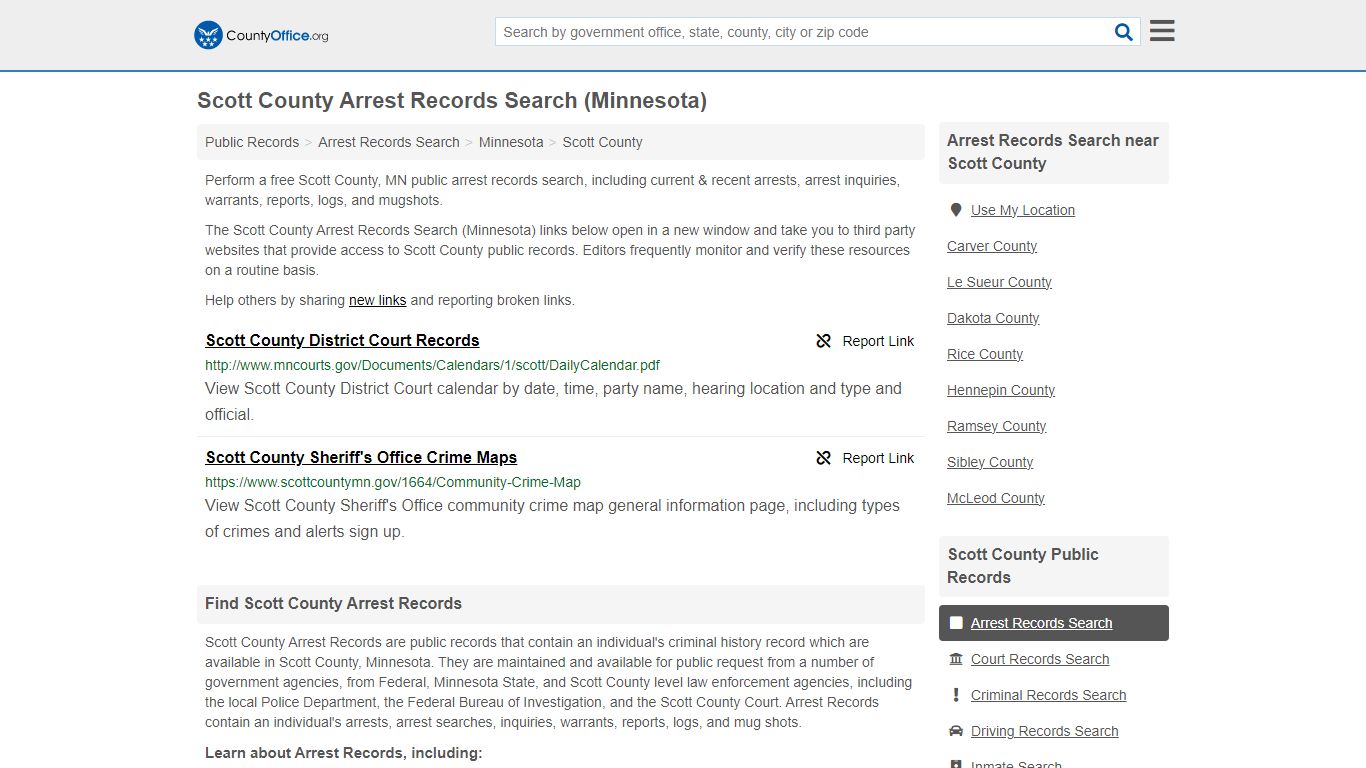 Arrest Records Search - Scott County, MN (Arrests & Mugshots)